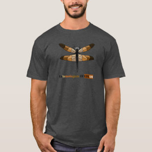 Camiseta libélula de tom castanho