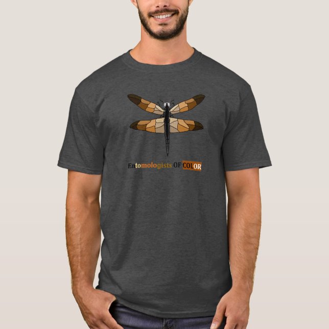 Camiseta libélula de tom castanho (Frente)