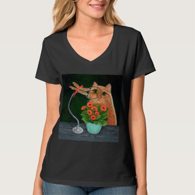 Camiseta Libélula e gato (Frente)