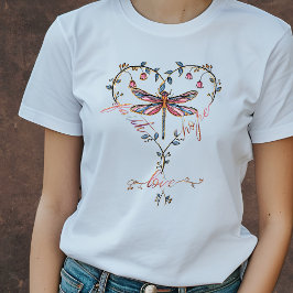 Camiseta Libélula fé, esperança, amor | Cristão
