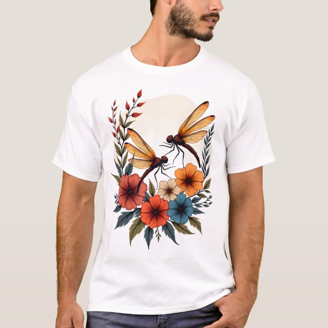 Camiseta Libélula Floral Boho (Frente)