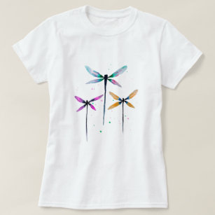 Camiseta libélulas bonito, cor d'água