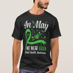 Camiseta Libélulas Em Maio Usamos Verde Saúde Mental Awa