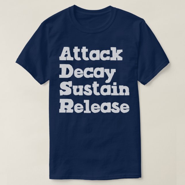 Camiseta Liberação de sustentação de decaimento de ataque 1 (Frente do Design)
