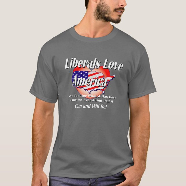 Camiseta Liberal-Amor-América-Preto (Frente)