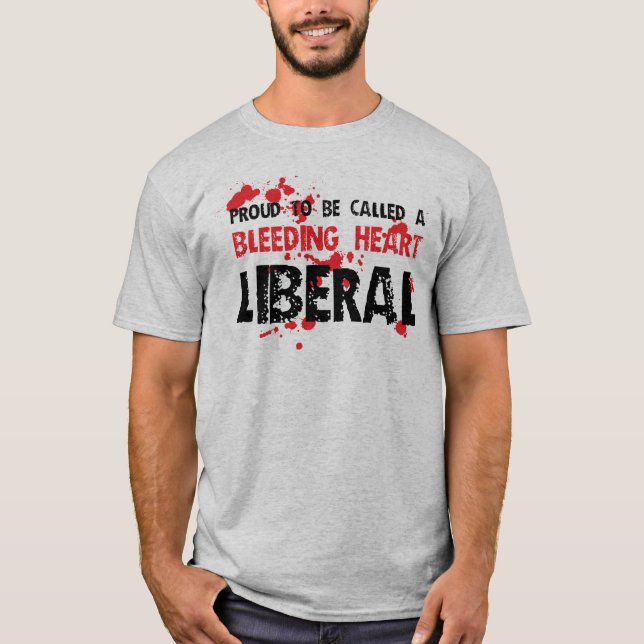 Camiseta Liberal orgulhoso do coração de sangramento (Frente)
