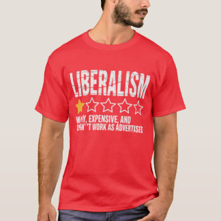 Camiseta Liberalismo choroso, caro e não funciona como um