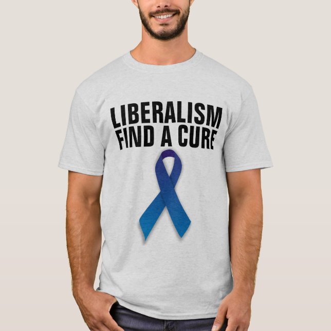CAMISETA LIBERALISMO ENCONTRA UMA CURA DE T-SHIRTS (Frente)