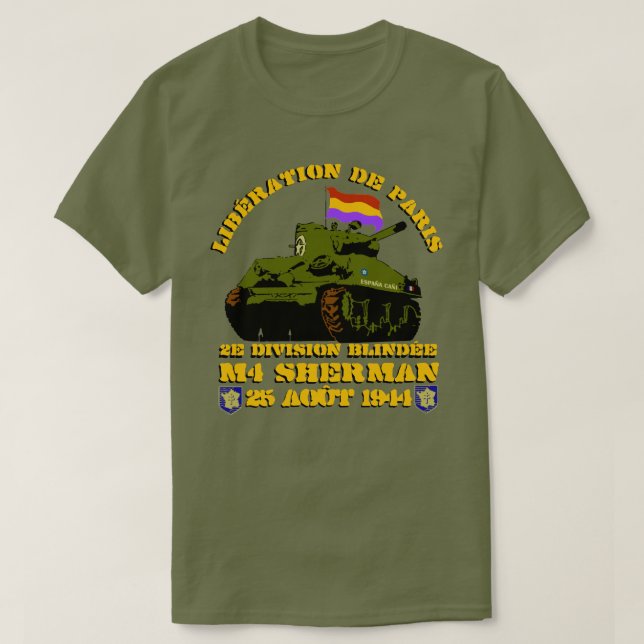 Camiseta Libération de Paris M4 Sherman (Frente do Design)