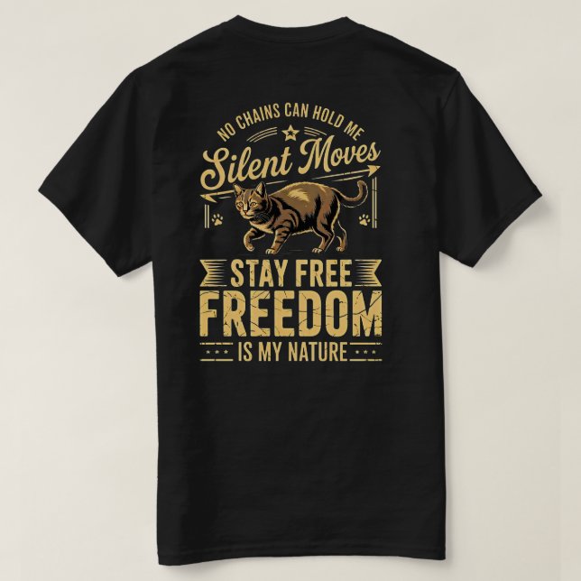 Camiseta Liberdade Amante de Gatos – Ousada e Dive (Verso do Design)