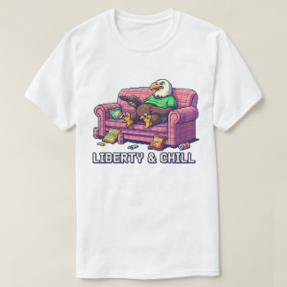 Camiseta "Liberdade & Chique" Águia Careca Engraçada Ba