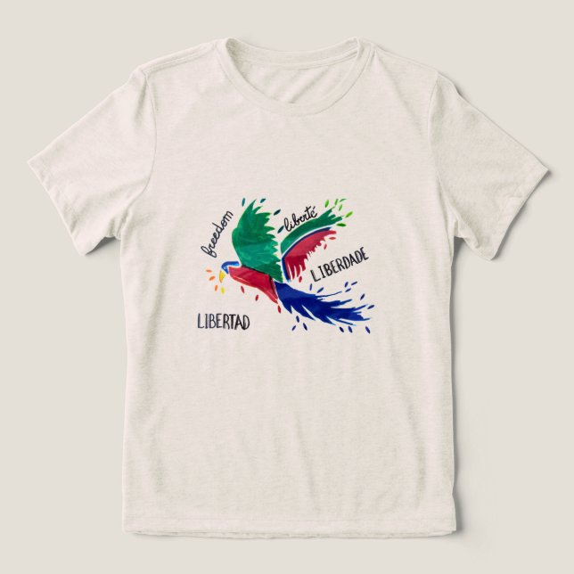 Camiseta Liberdade Arara (Desenho autoral) (Design frontal)