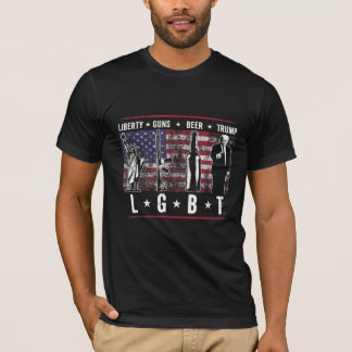 Camiseta Liberdade Armas Cerveja LGBT Parody Engraçado