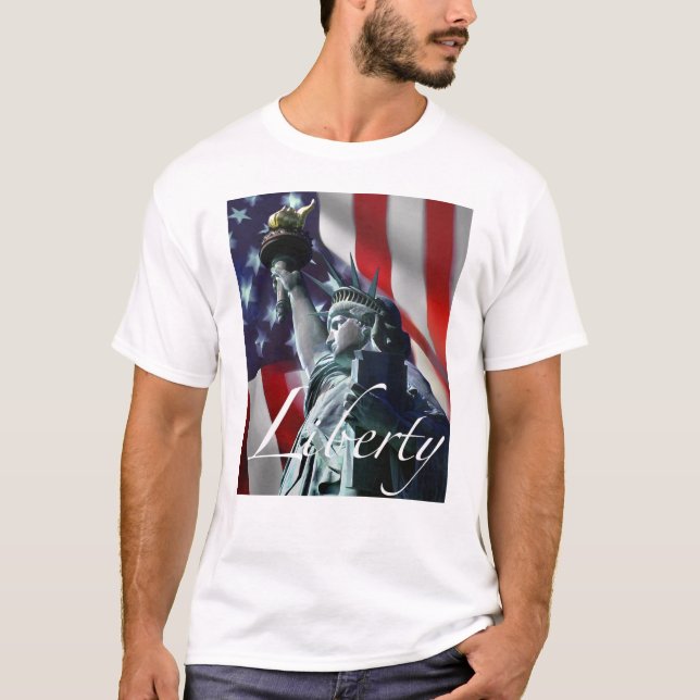 Camiseta Liberdade & bandeira (Frente)
