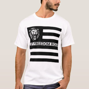 CAMISETA LIBERDADE BRANCA E NEGRA, PATRIOT LION