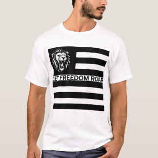 CAMISETA LIBERDADE BRANCA E NEGRA, PATRIOT LION
