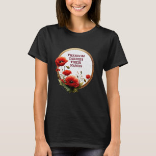 Camiseta Liberdade Carregar Seus Nomes Dia Memorial Poppy