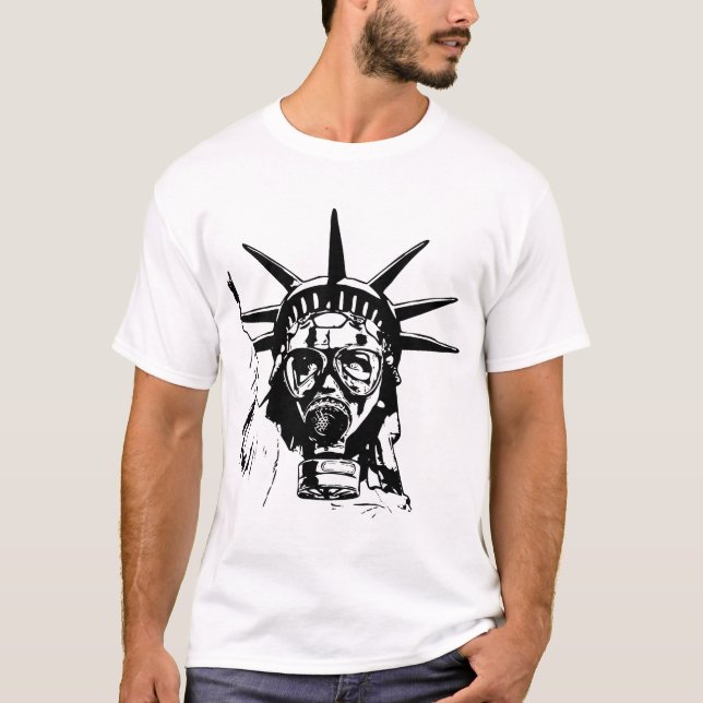 Camiseta LIBERDADE com máscara de gás (Frente)