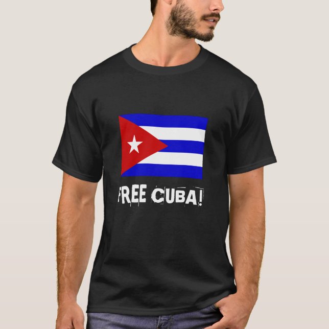 Camiseta Liberdade cubana da bandeira! , CUBA LIVRE! (Frente)