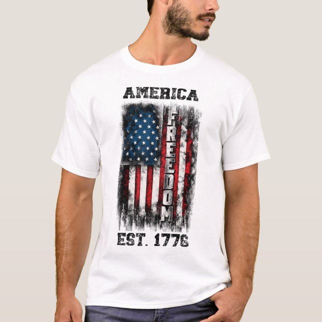Camiseta Liberdade de bandeira americana desapontada no les (Frente)