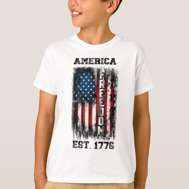 Camiseta Liberdade de bandeira americana desapontada no les (Frente)