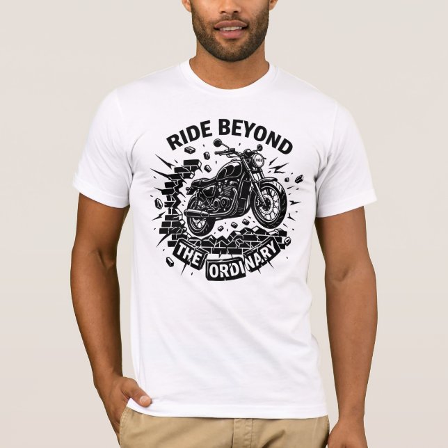 Camiseta Liberdade de Motociclista Rompe Limites (Frente)