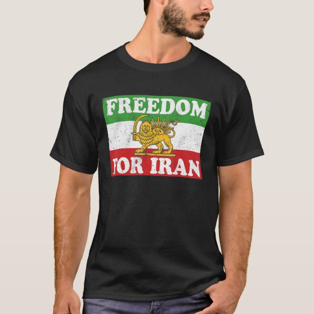 Camiseta LIBERDADE DE Pavilhão do Leão Iraniano PELO IRÃ (Frente)