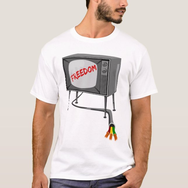 Camiseta Liberdade De Televisão Cortou O Cordão (Frente)