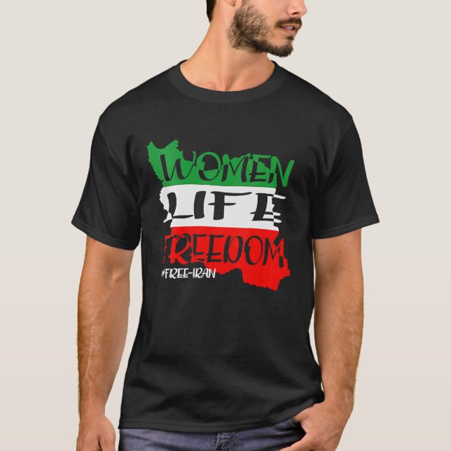 Camiseta Liberdade De Vida Para O Irã Livre (Frente)