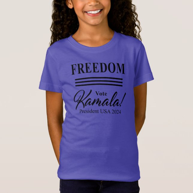 Camiseta LIBERDADE de voto Kamala Harris para o Presidente  (Frente)