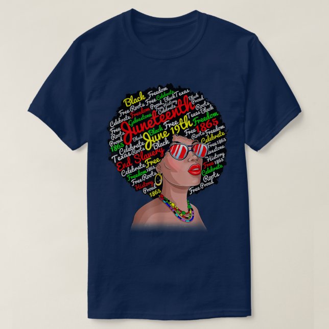 Camiseta Liberdade Décima Junta Rainha Melanina Afro-Americ (Frente do Design)