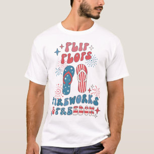 Camiseta Liberdade do Fireworks chinelos