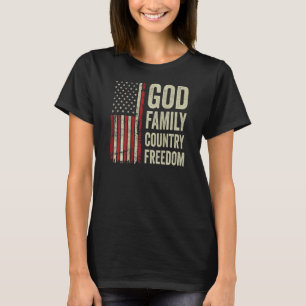 Camiseta Liberdade do País da Família Deus - Bandeira Patri