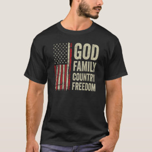 Camiseta Liberdade do País da Família Patriótica EUA Bandei