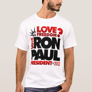 Camiseta Liberdade do PRESIDENTE 2012 amor de RON PAUL do