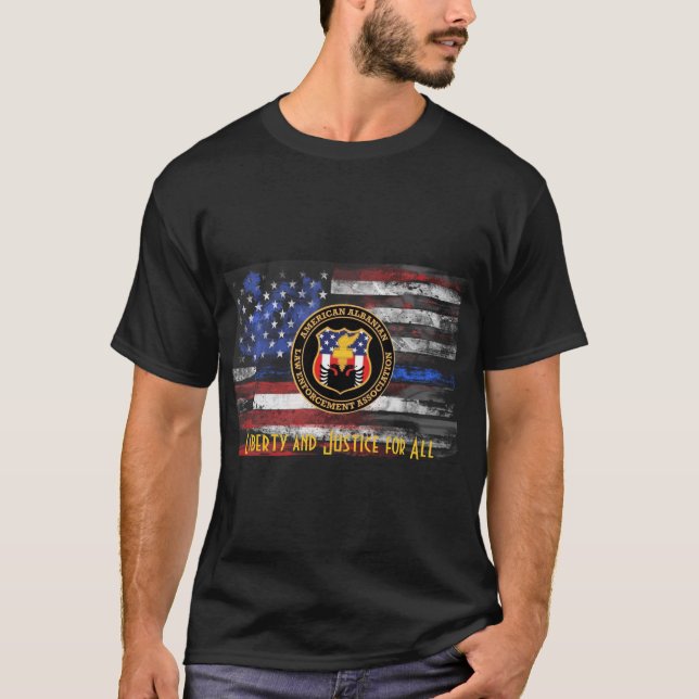 Camiseta Liberdade e Justiça para Todos - ALEAUSA (Frente)