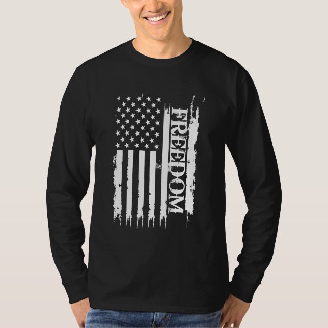 Camiseta Liberdade Estados Unidos se afundaram com bandeira (Frente)