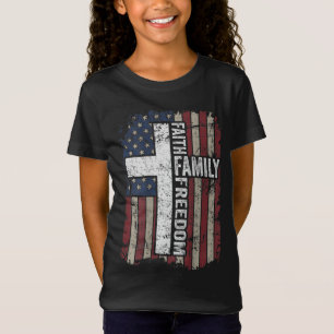 Camiseta Liberdade Familiar - Christian Vintage USA Flag