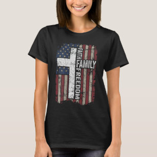 Camiseta Liberdade Familiar - Christian Vintage USA Flag