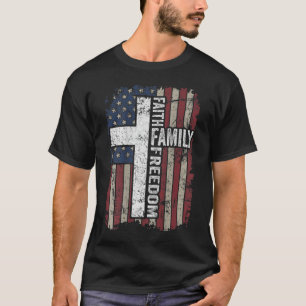 Camiseta Liberdade Familiar - Christian Vintage USA Flag