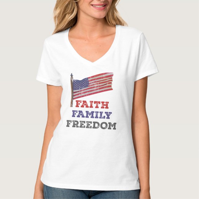 Camiseta Liberdade familiar justa (Frente)