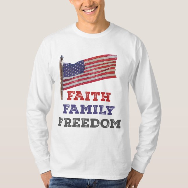 Camiseta Liberdade familiar justa (Frente)