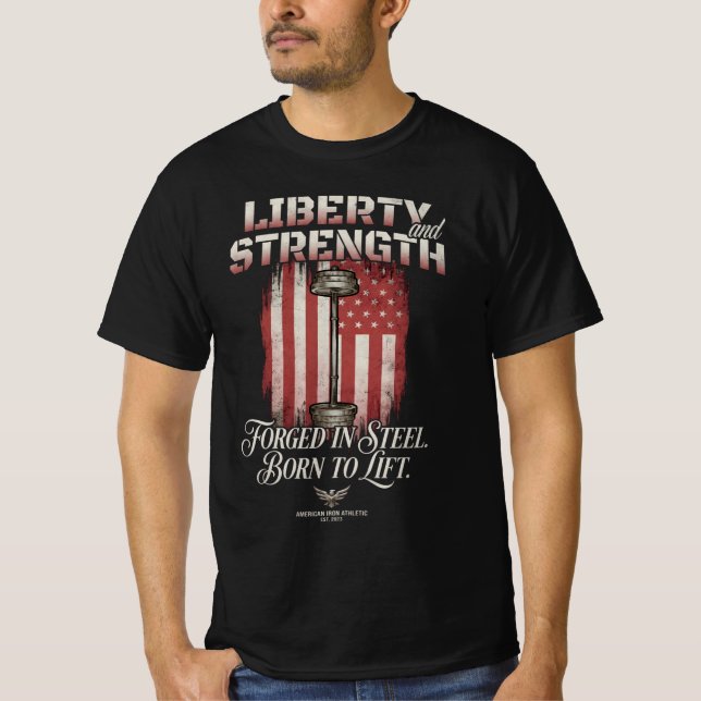 Camiseta Liberdade Força Forjada em Aço | American Iron Ath (Frente)