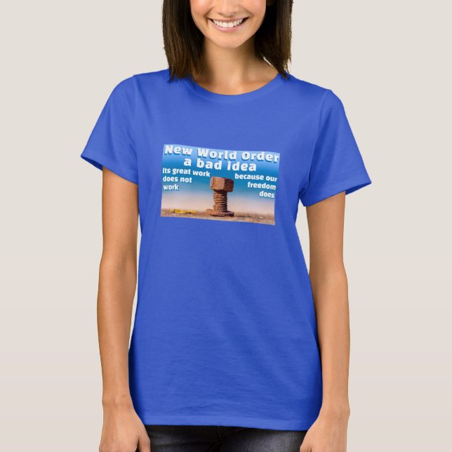 Camiseta Liberdade funciona (escuro) T-Shirt (Frente)