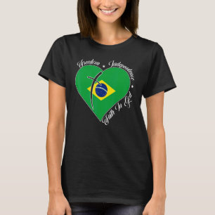 Camiseta Liberdade Independência Fé em Deus Brasil Cristão