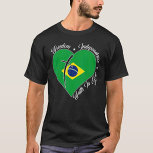 Camiseta Liberdade Independência Fé em Deus Brasil Cristão