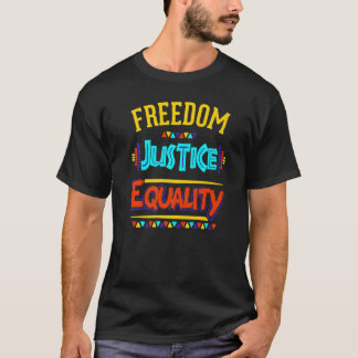 Camiseta Liberdade Justiça Igualdade Preta História Mês Vin