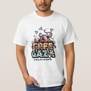 Camiseta Liberdade na Palestina - Ilustração de Octopus