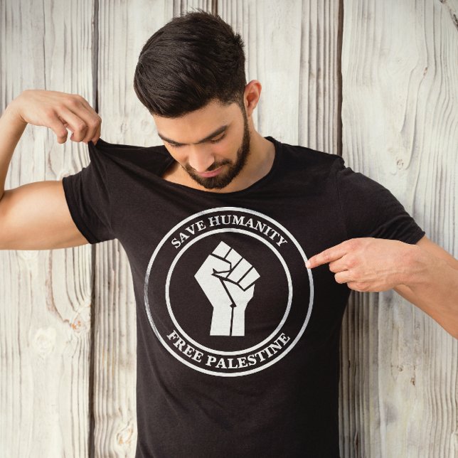 Camiseta Liberdade na Palestina, Salvar a Humanidade, Solid (Criador carregado)