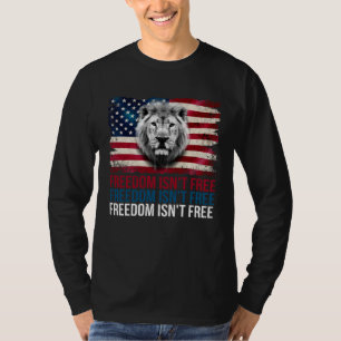 Camiseta Liberdade não é grátis Bandeira Vintage Patriótica